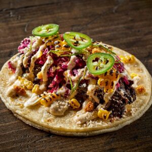 chile serrano, salsa chiplote, taco gourmet, tortilla, QuéOnnda