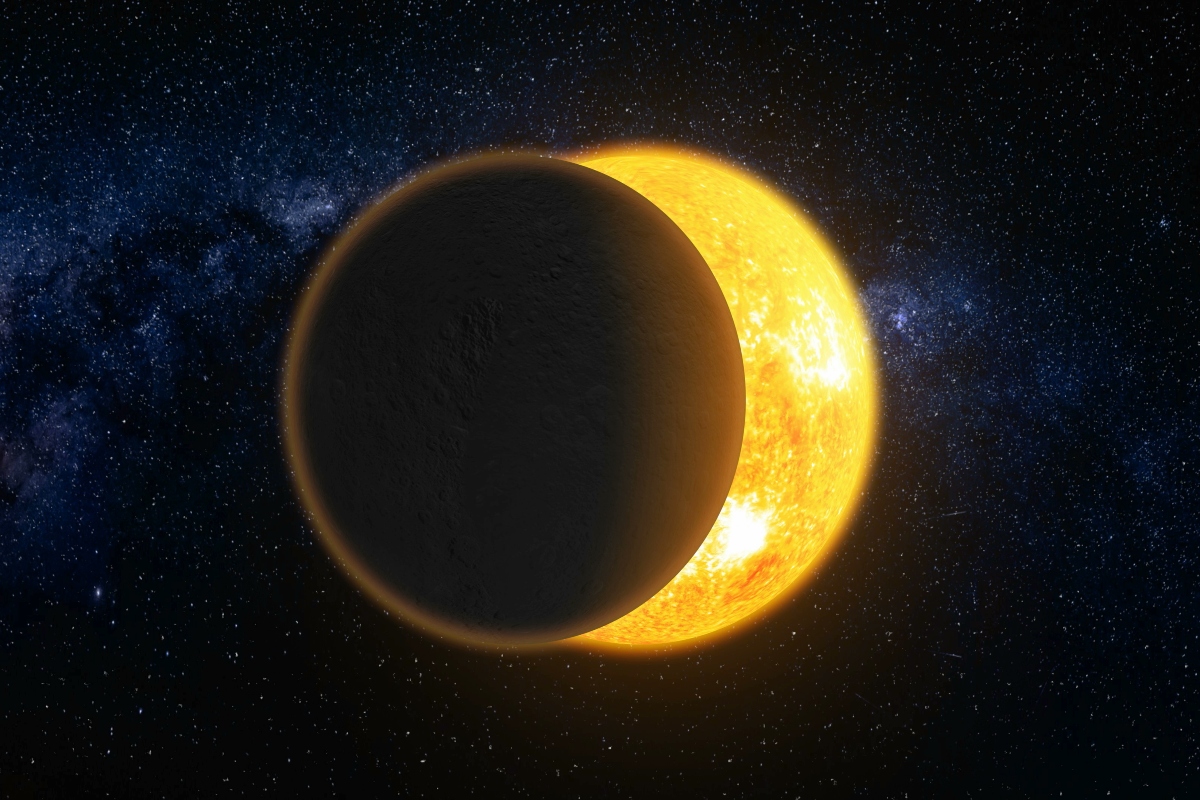 Eclipse, sol, luna