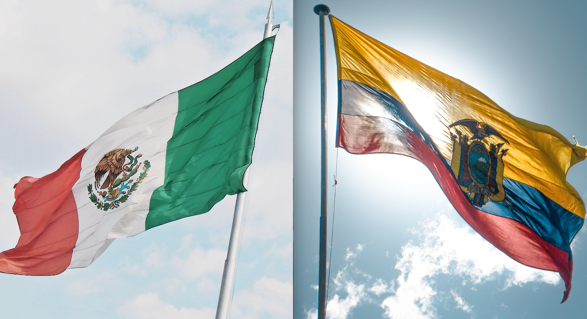 México, Ecuador, banderas