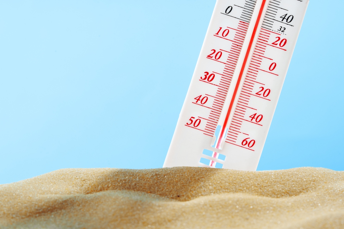 termómetro, clima, sol