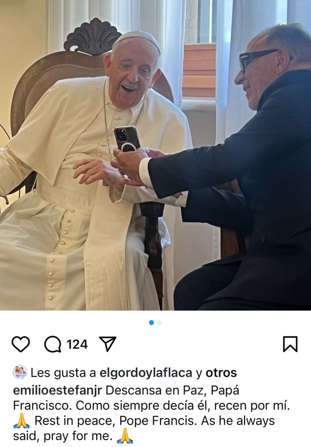 Emilio Estefan, Papa Francisco, famosos