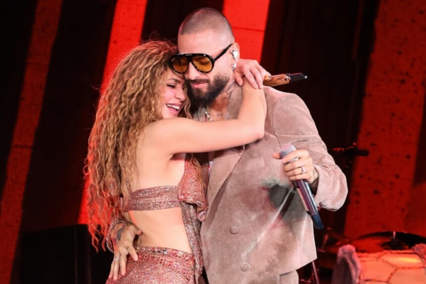 Shakira en Medellín, Shakira, Maluma, Las Mujeres Ya no Lloran, QuéOnnda