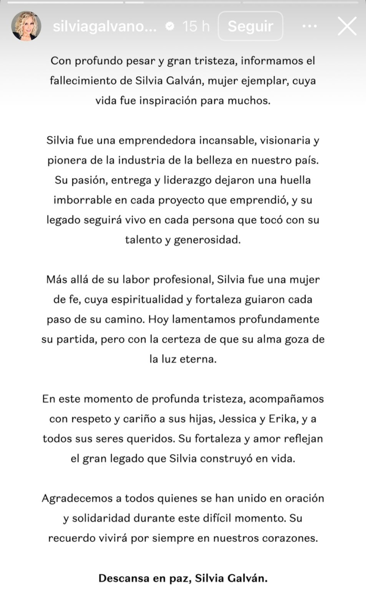 Silvia Galván, entretenimiento