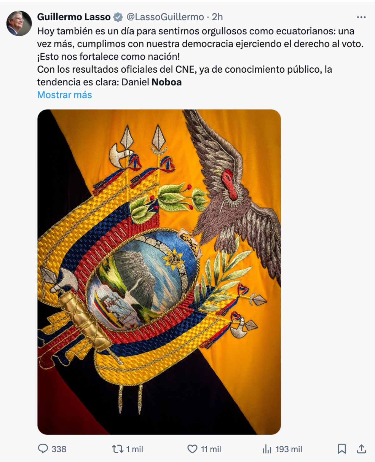 Daniel Noboa, Ecuador, elecciones Ecuador, reelección, QuéOnnda