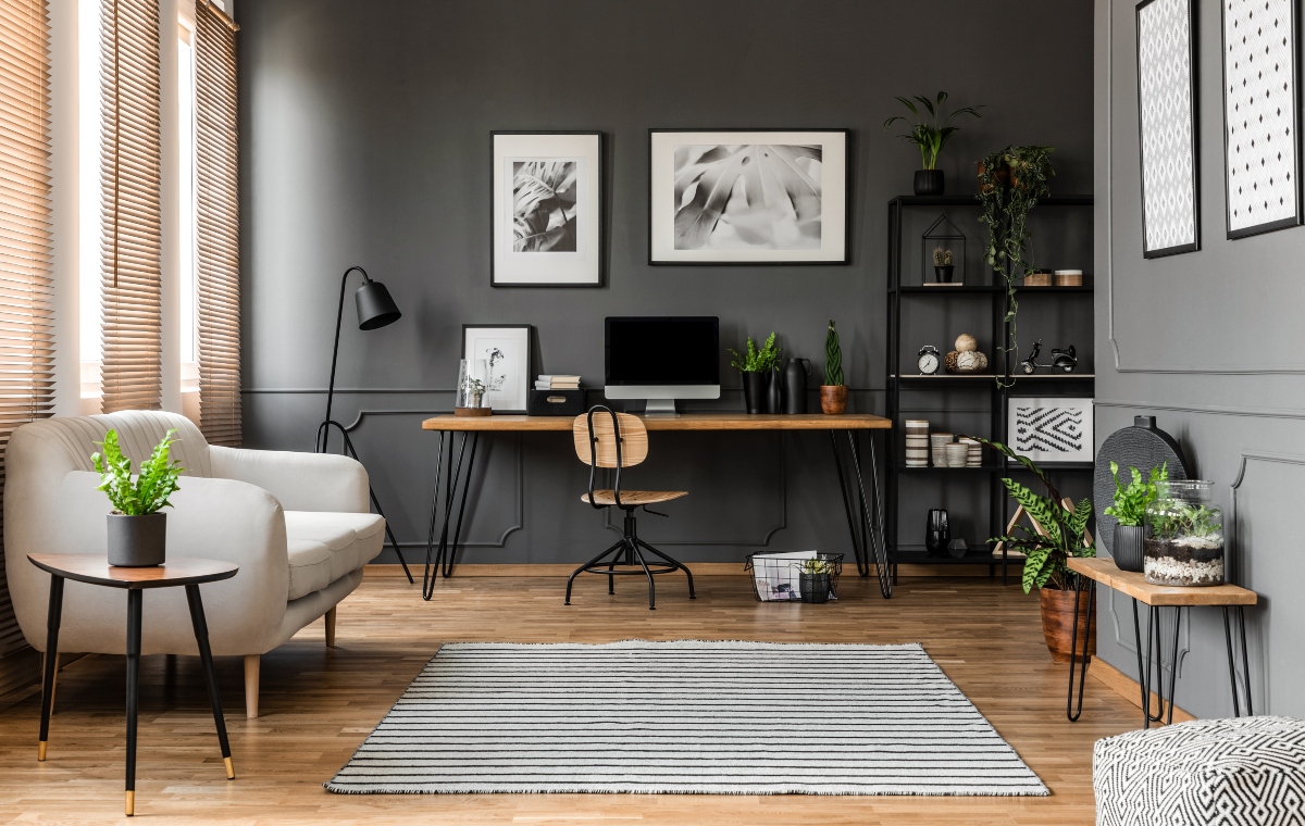 muebles, oficina, sala, decoración