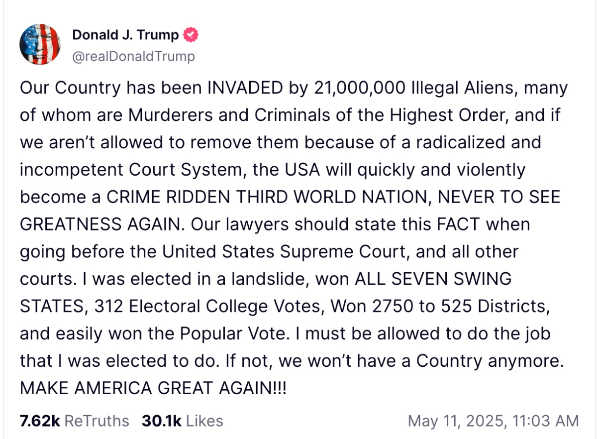 Trump critica a jueces, Trump, Truth Social, habeas corpus, QuéOnnda