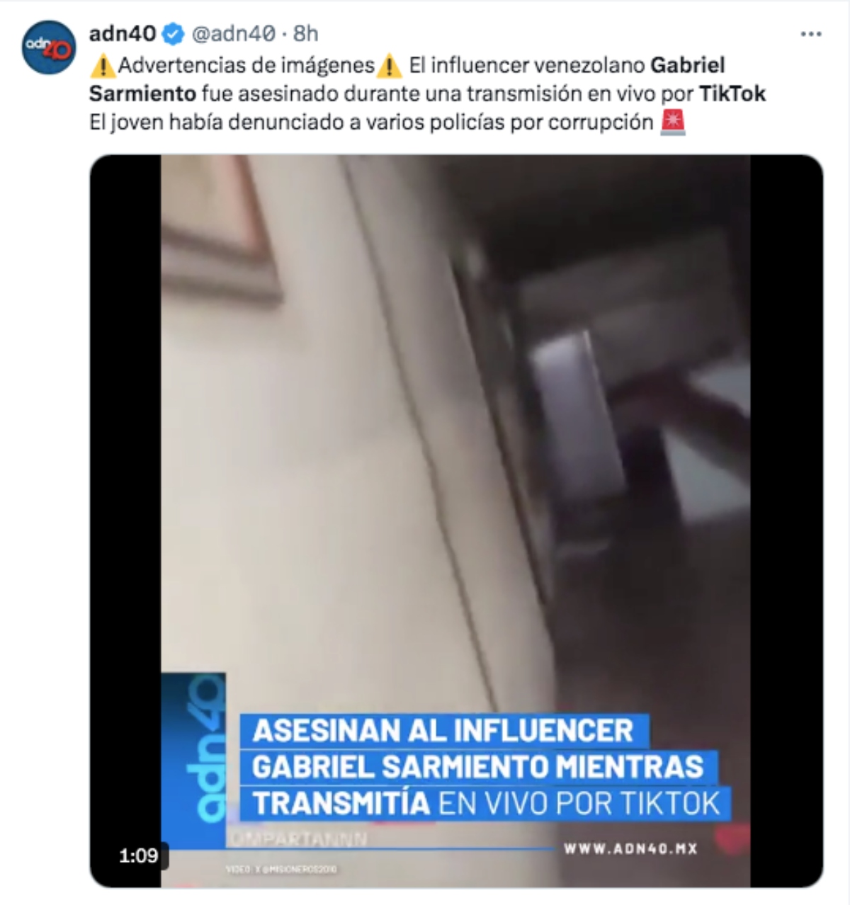 Gabriel Sarmiento, TikTok, asesinato