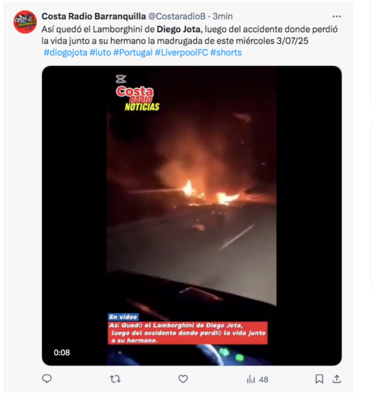 Diego Jota, accidente, tragedia