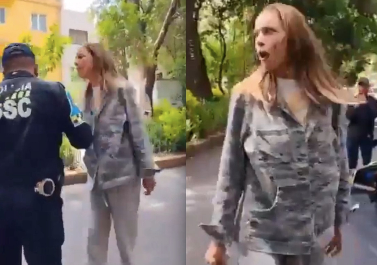 Mujer se ‘desquicia’ contra un policía en México; lo insulta a gritos y ahora la llaman ‘Lady Racista’
