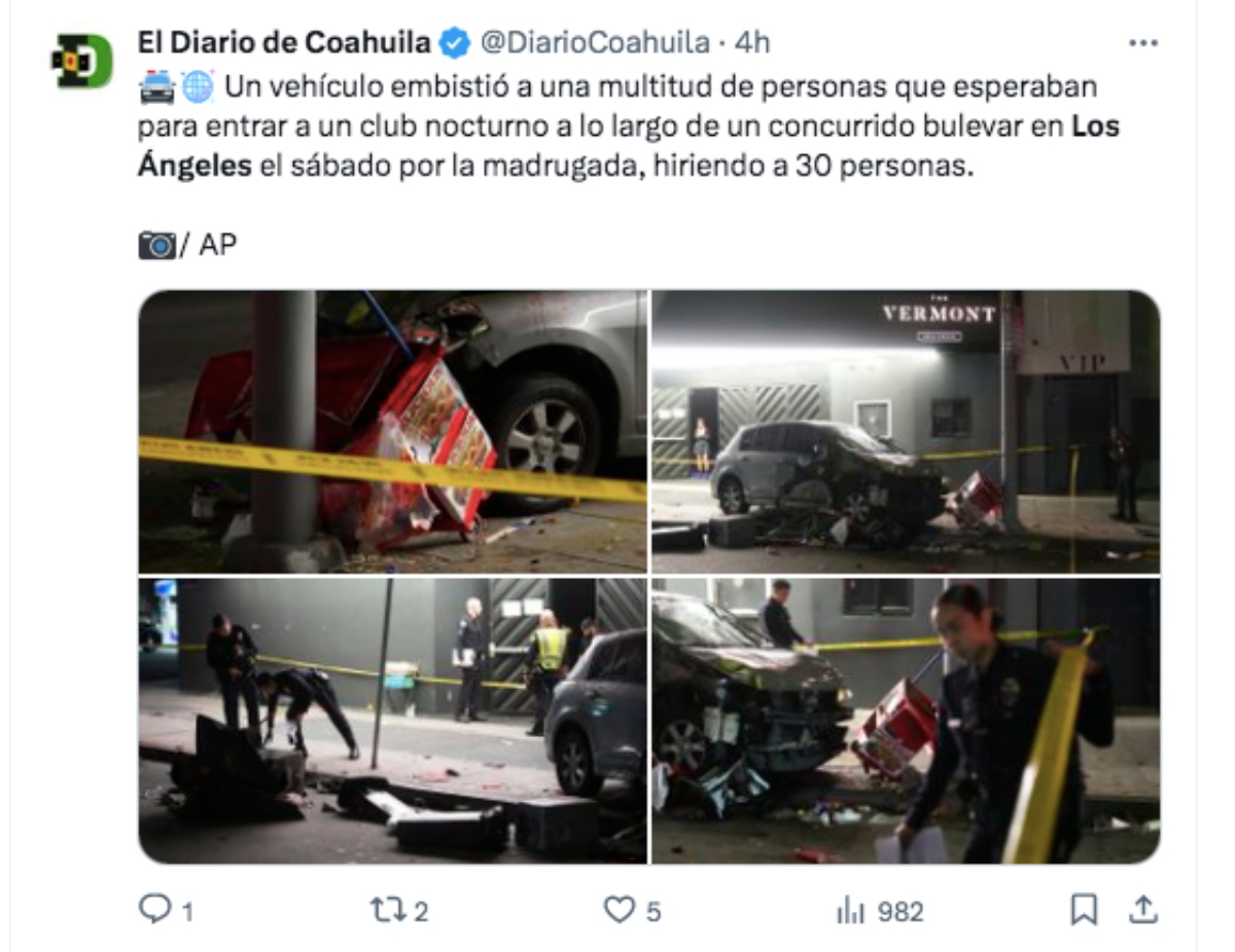 Los Ángeles, atropellamiento, coche