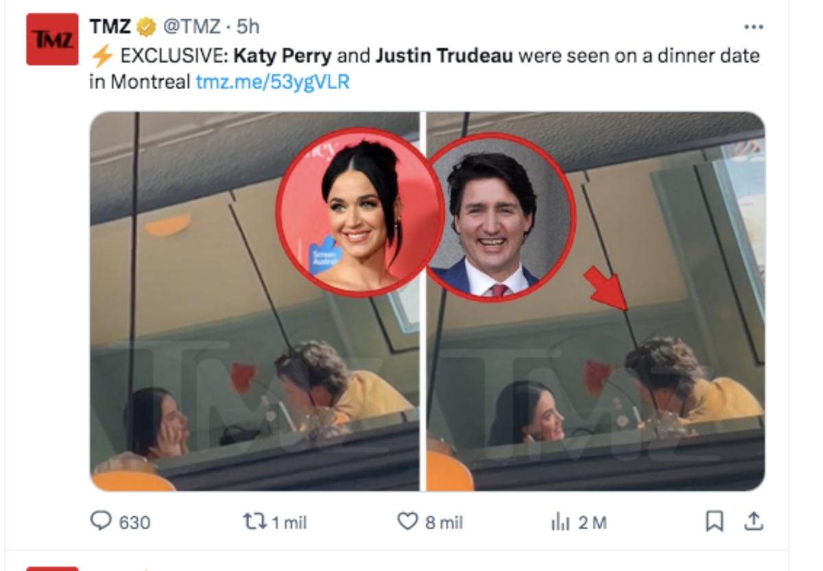 Katy Perry, Justin Trudeau, romance