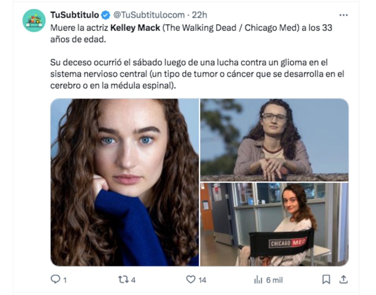 actriz, muerte