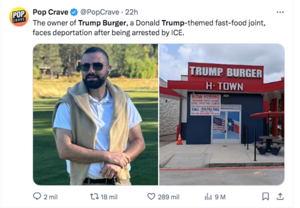Trump, Hamburguesas, política