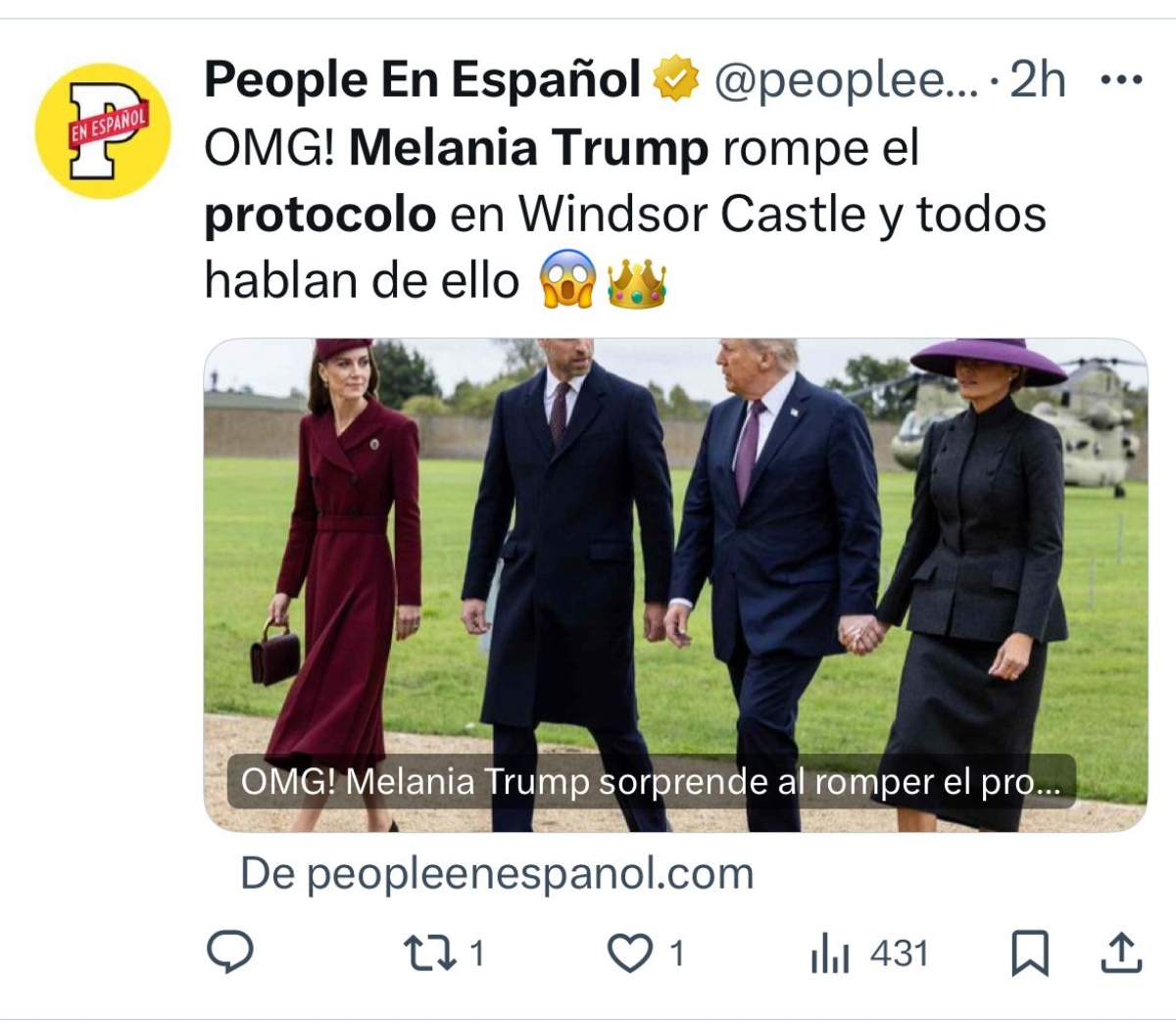 Melania Trump, realeza británica