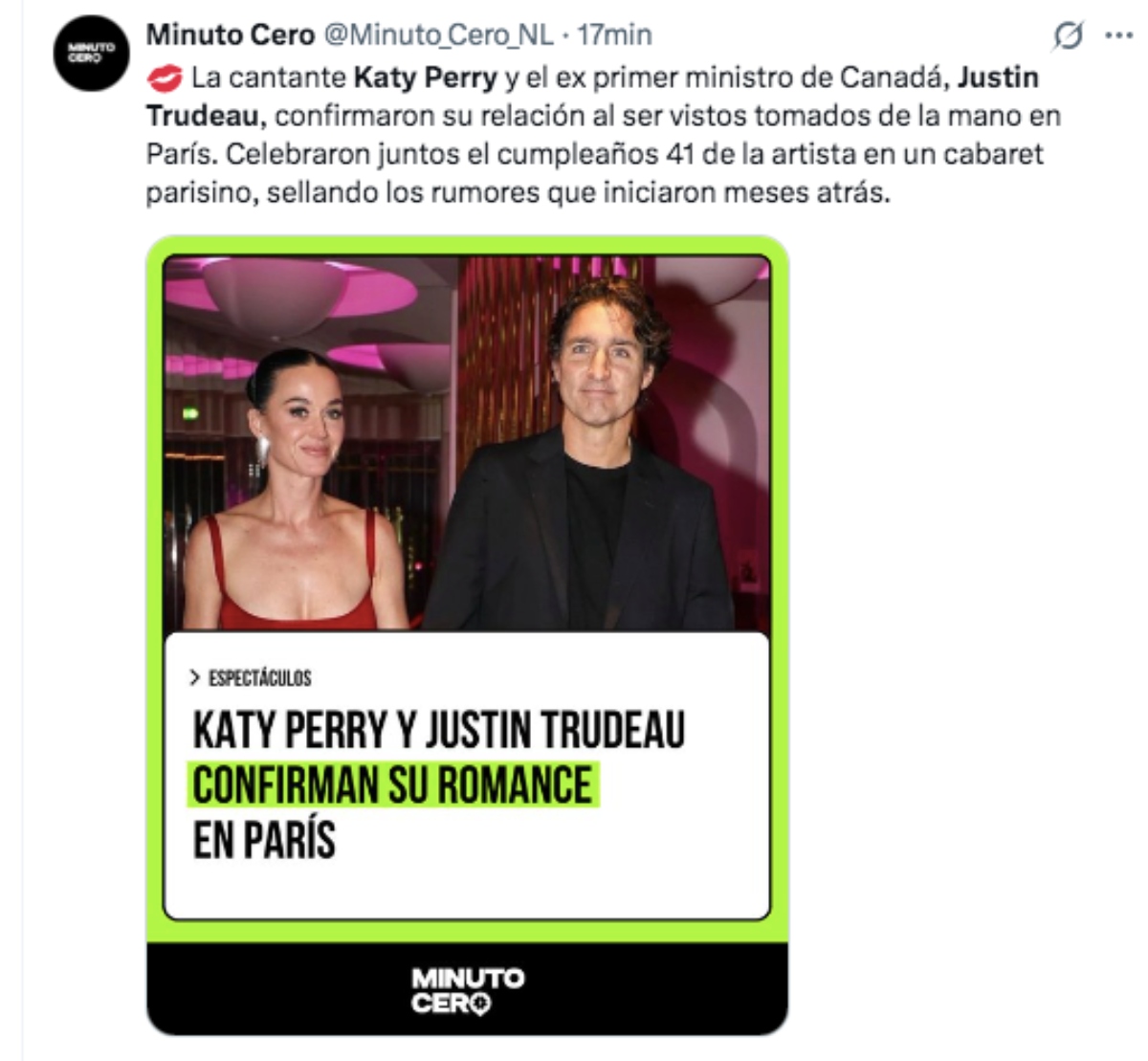 Katy Perry y Justin Trudeau