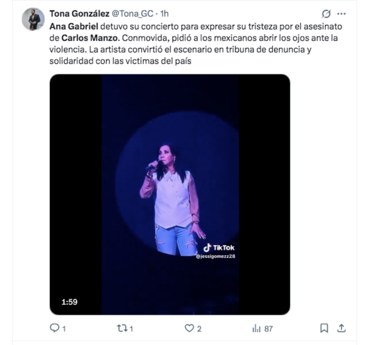 Ana Gabriel, Carlos Manzo