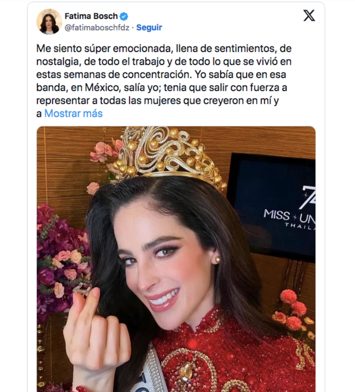 Fátima Bosch, Miss Universo