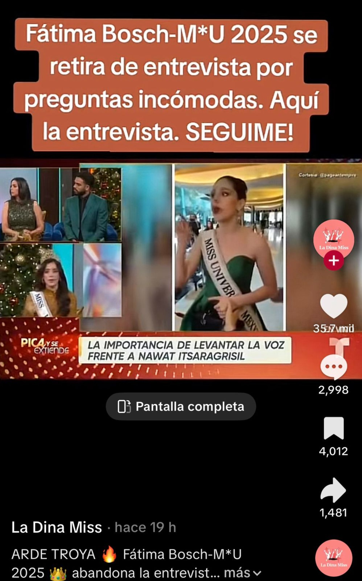 Fátima Bosch, Miss Universo