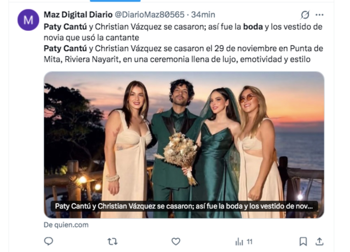 Paty Cantú, boda