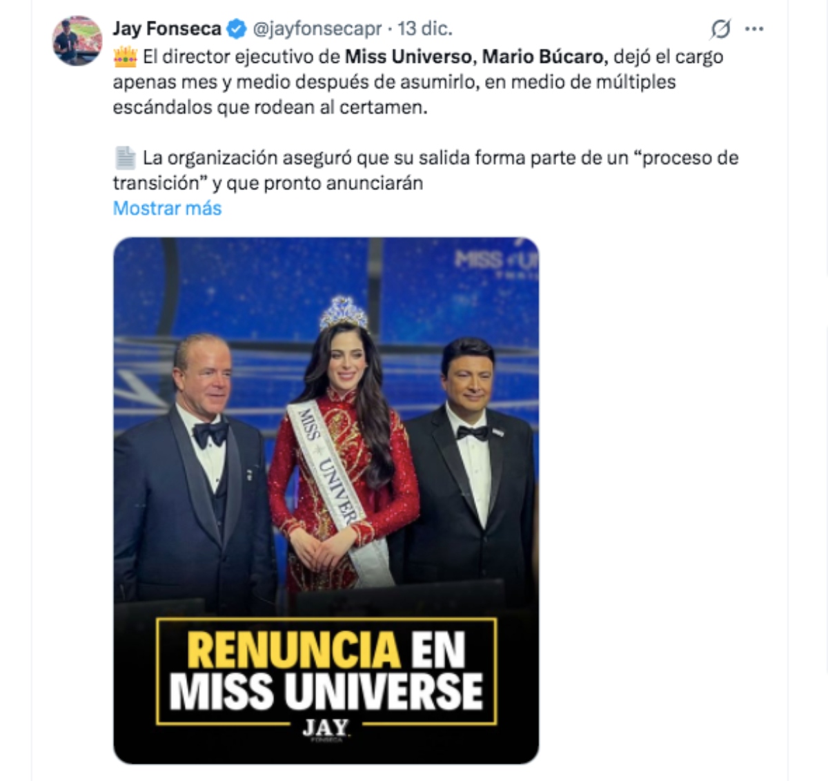 Miss Universo, director ejecutivo