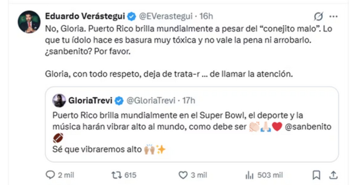 Bad Bunny, Eduardo Verástegui, Gloria Trevi