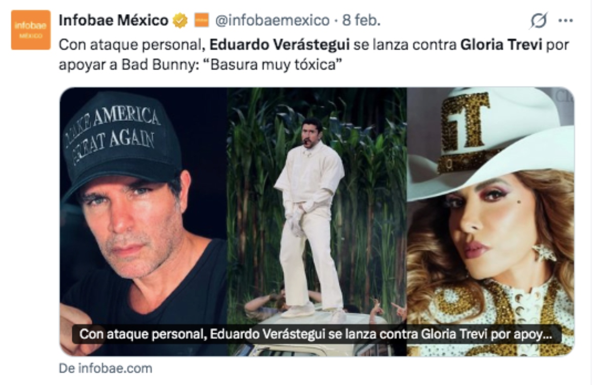 Bad Bunny, Eduardo Verástegui, Gloria Trevi