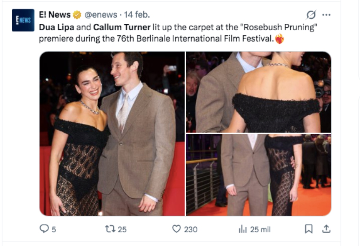 Dua Lipa, Callum Turner alfombra roja
