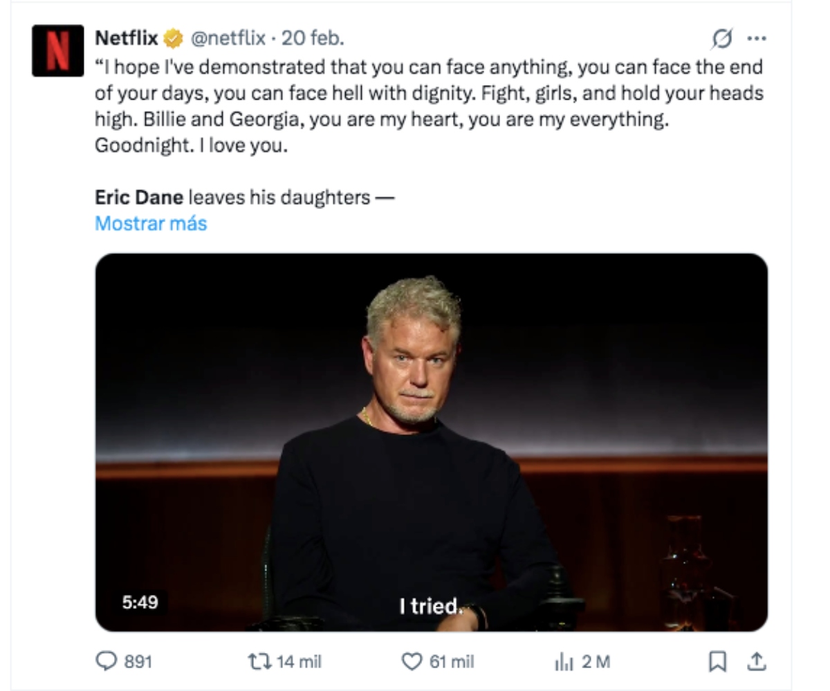Eric Dane entrevista, Netflix