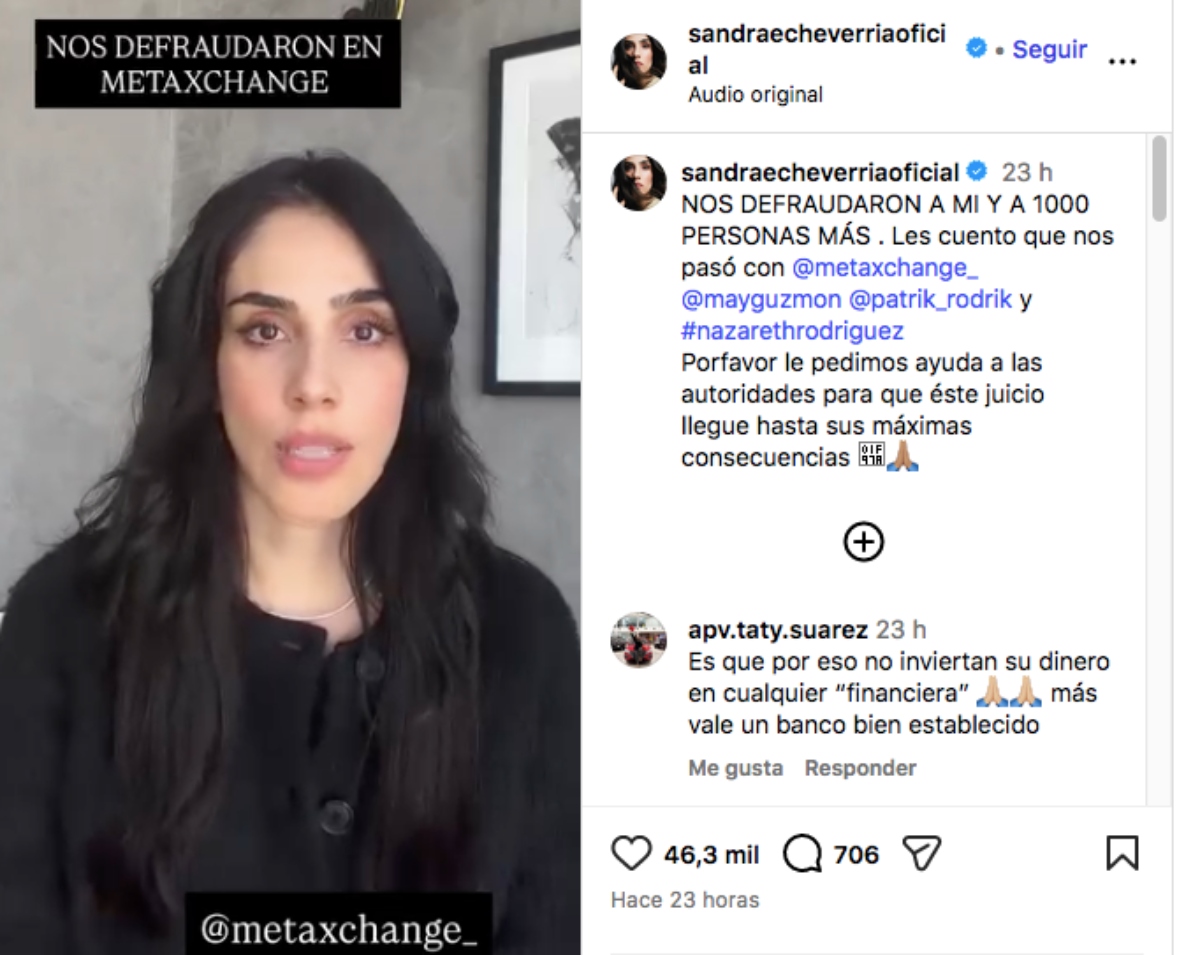 Sandra Echeverría denuncia estafa