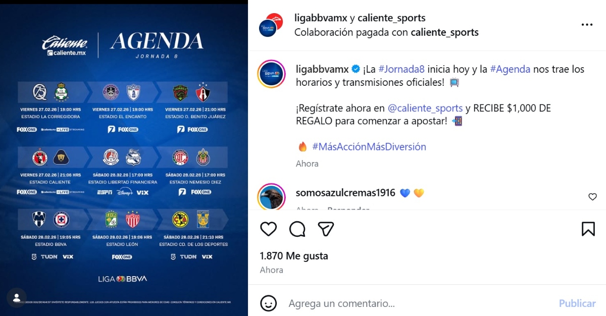 Liga MX jornada 8, 