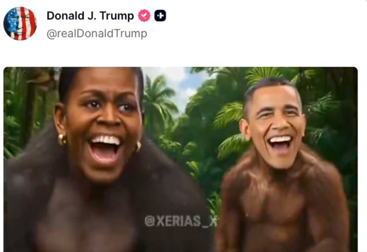 Trump retira polémico video que comparaba a los Obama con simios