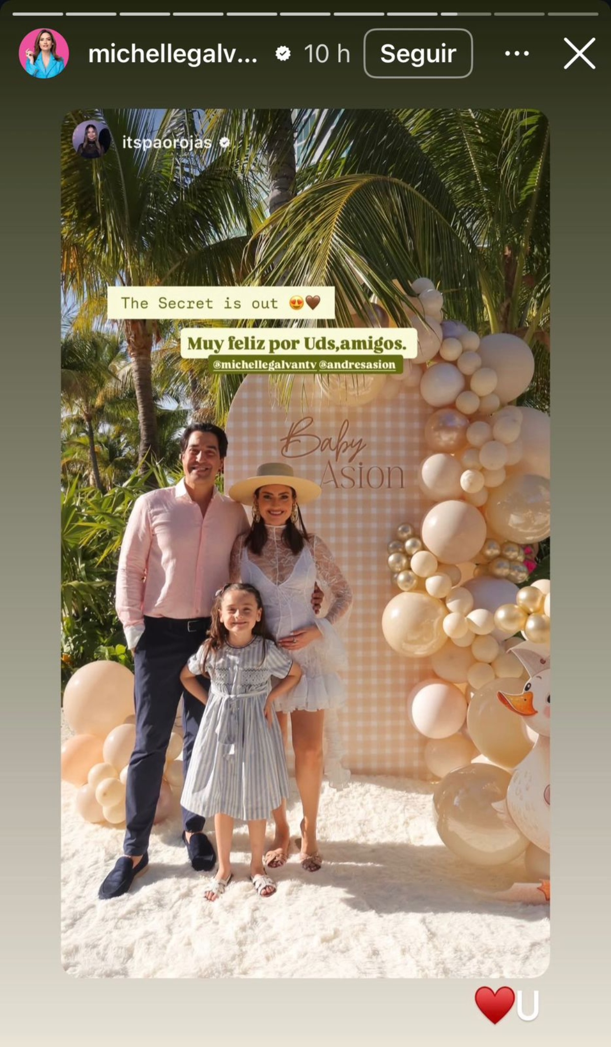 Michelle Galván embarazo Andrés Asion
