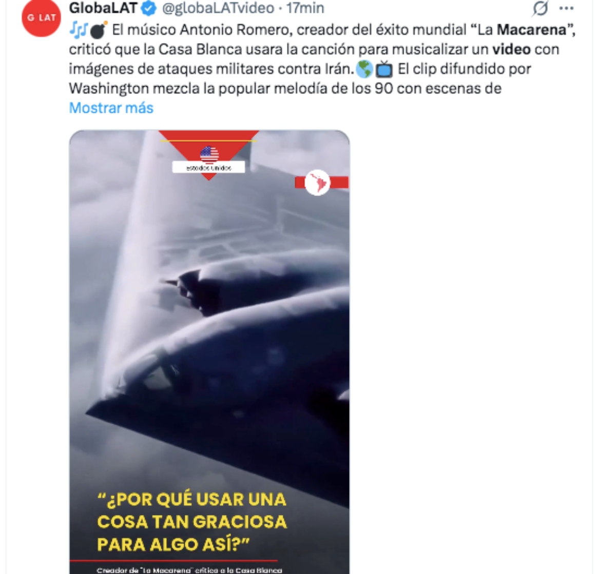 La Macarena video bombardeos Casa Blanca