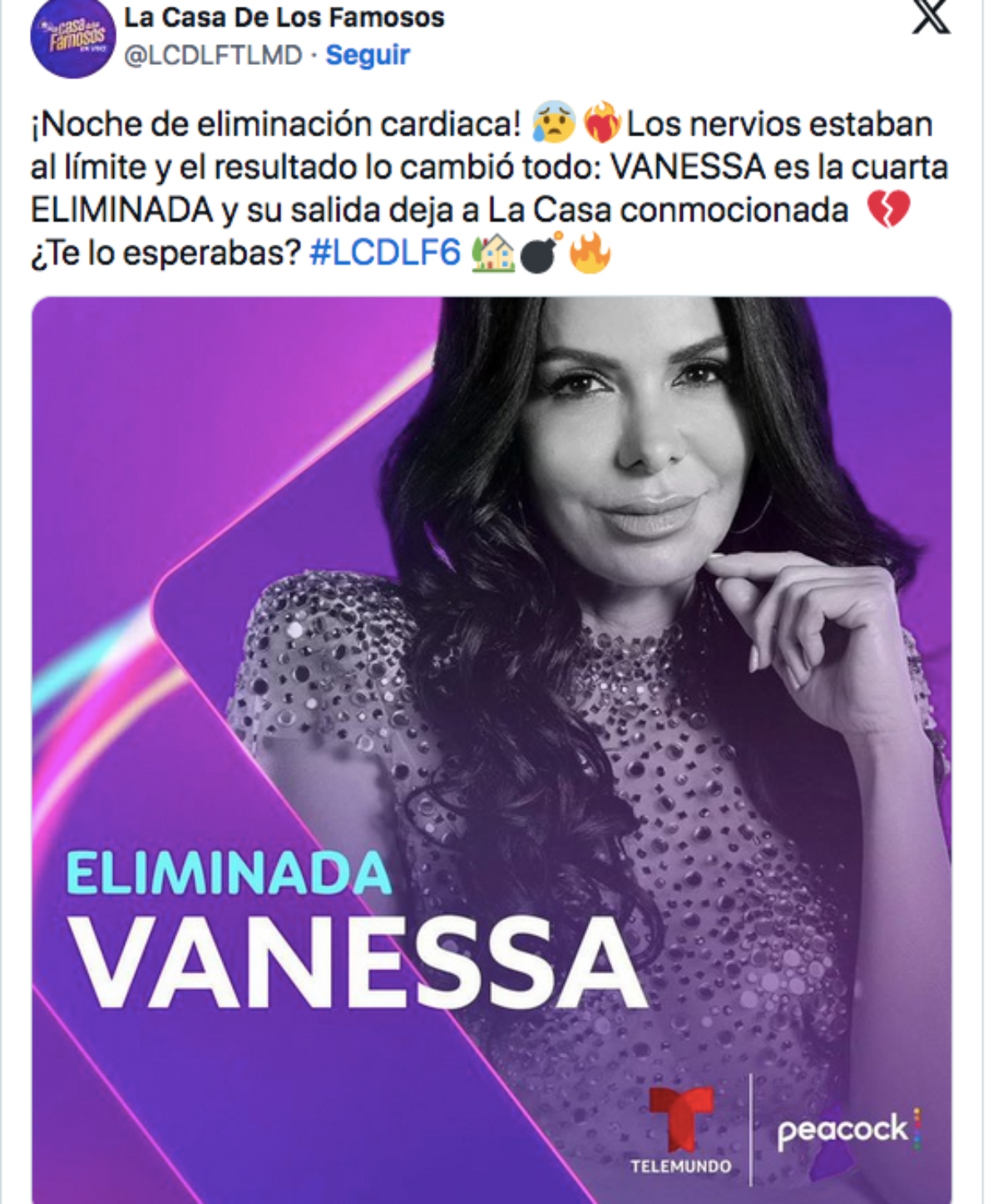 Vanessa Arias expulsión Casa de los Famosos