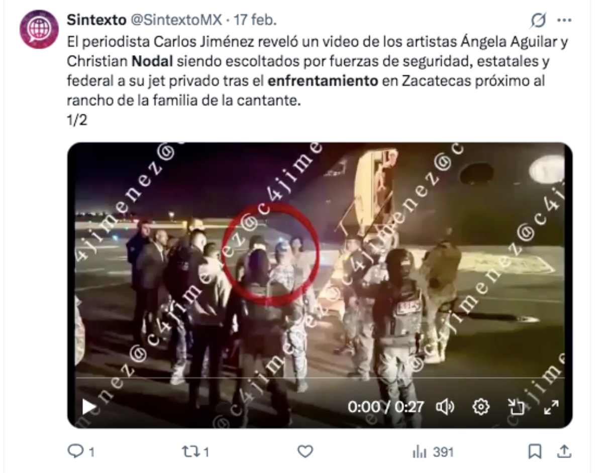 Christian Nodal enfrentamiento Zacatecas