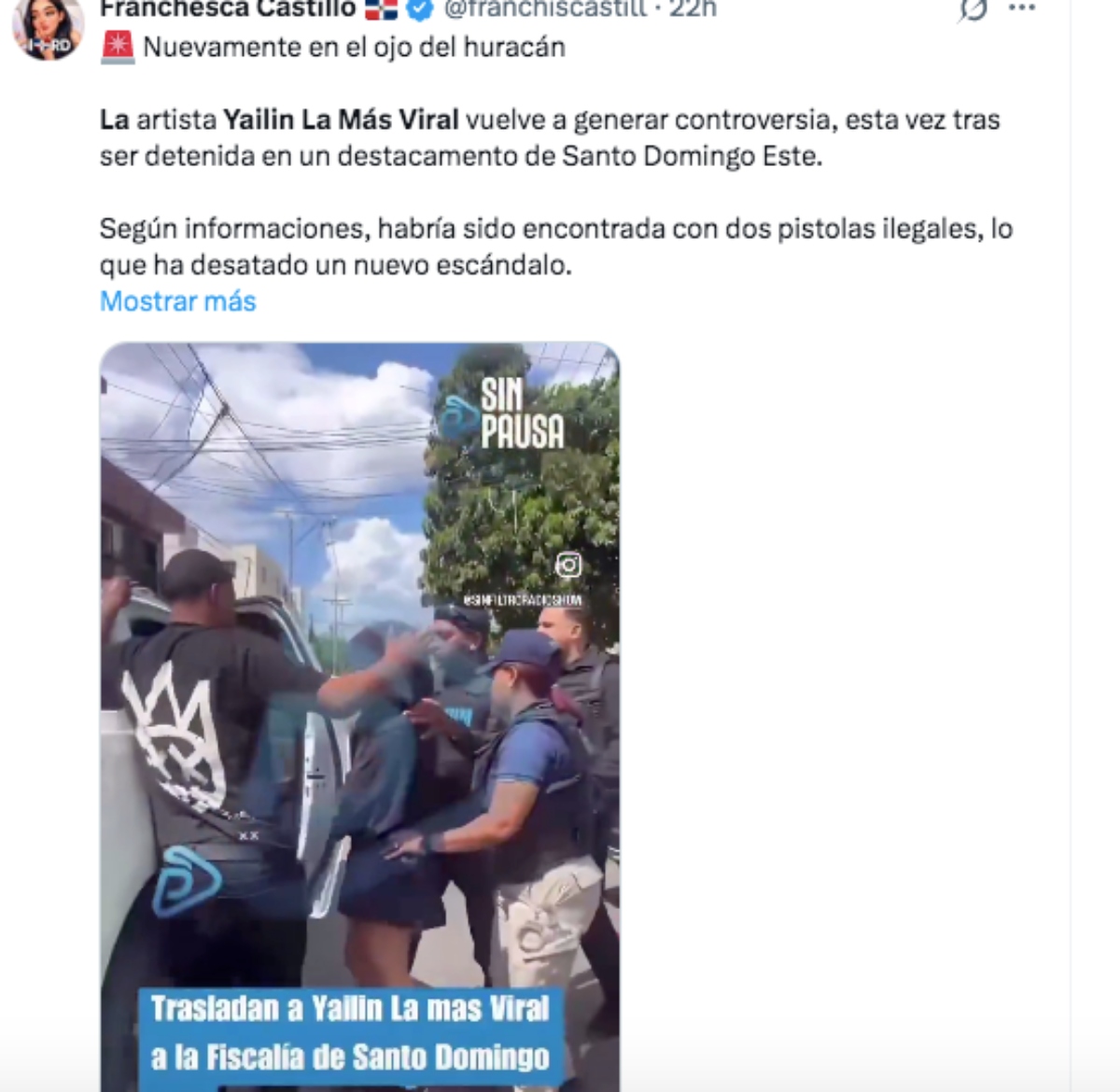 Arrestan a Yailin La Más Viral