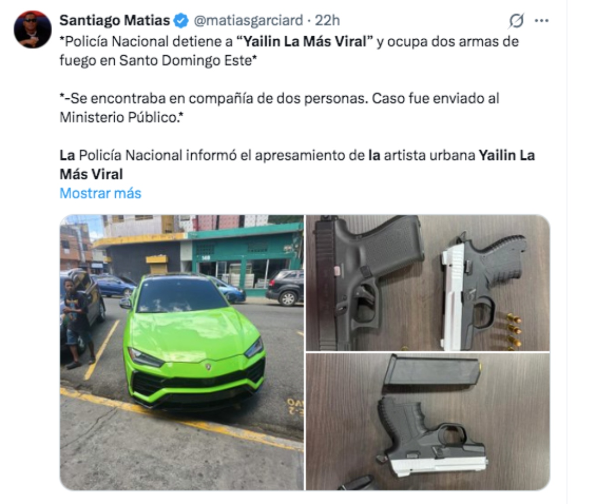 Arrestan a Yailin La Más Viral