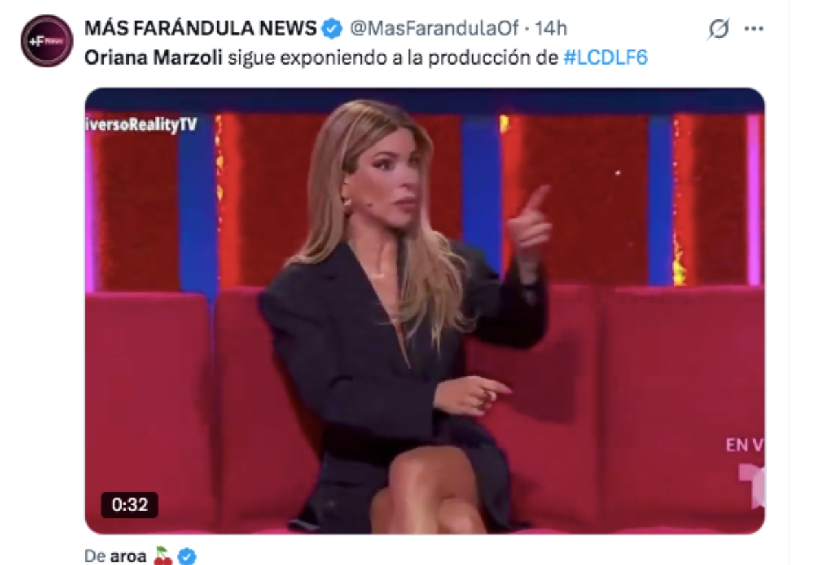 Oriana Marzoli expulsada Casa de los Famosos