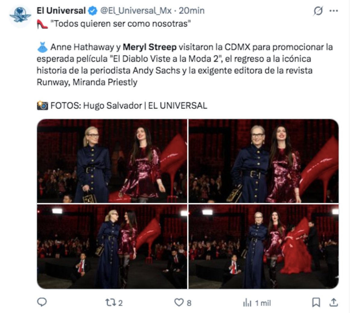 Meryl Streep y Anne Hathaway triunfan en México