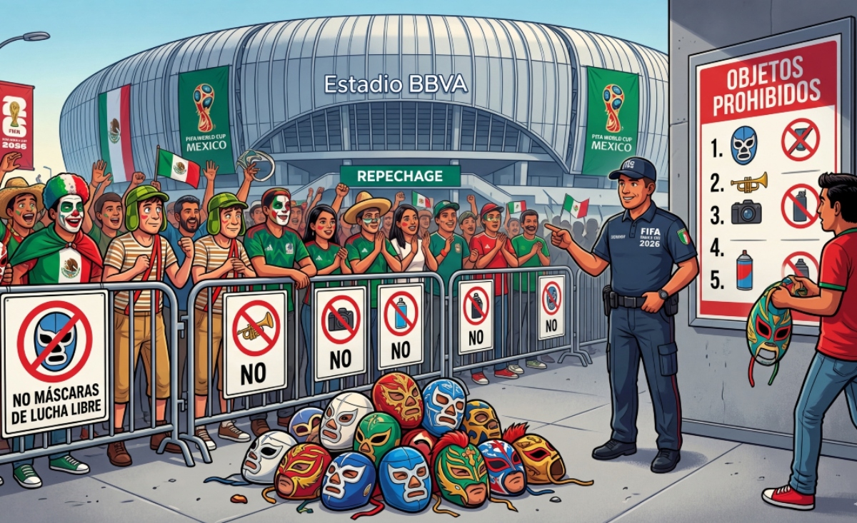 ¡Sin máscaras! Dicen cuáles objetos están prohibidos en el Mundial 2026 y México ‘llora’