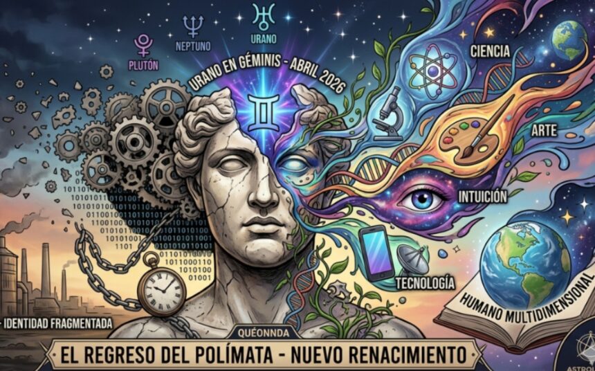 Urano en Géminis abril 2026, Urano en Géminis, astros abril 2026, Astrología Interdimensional, QuéOnnda
