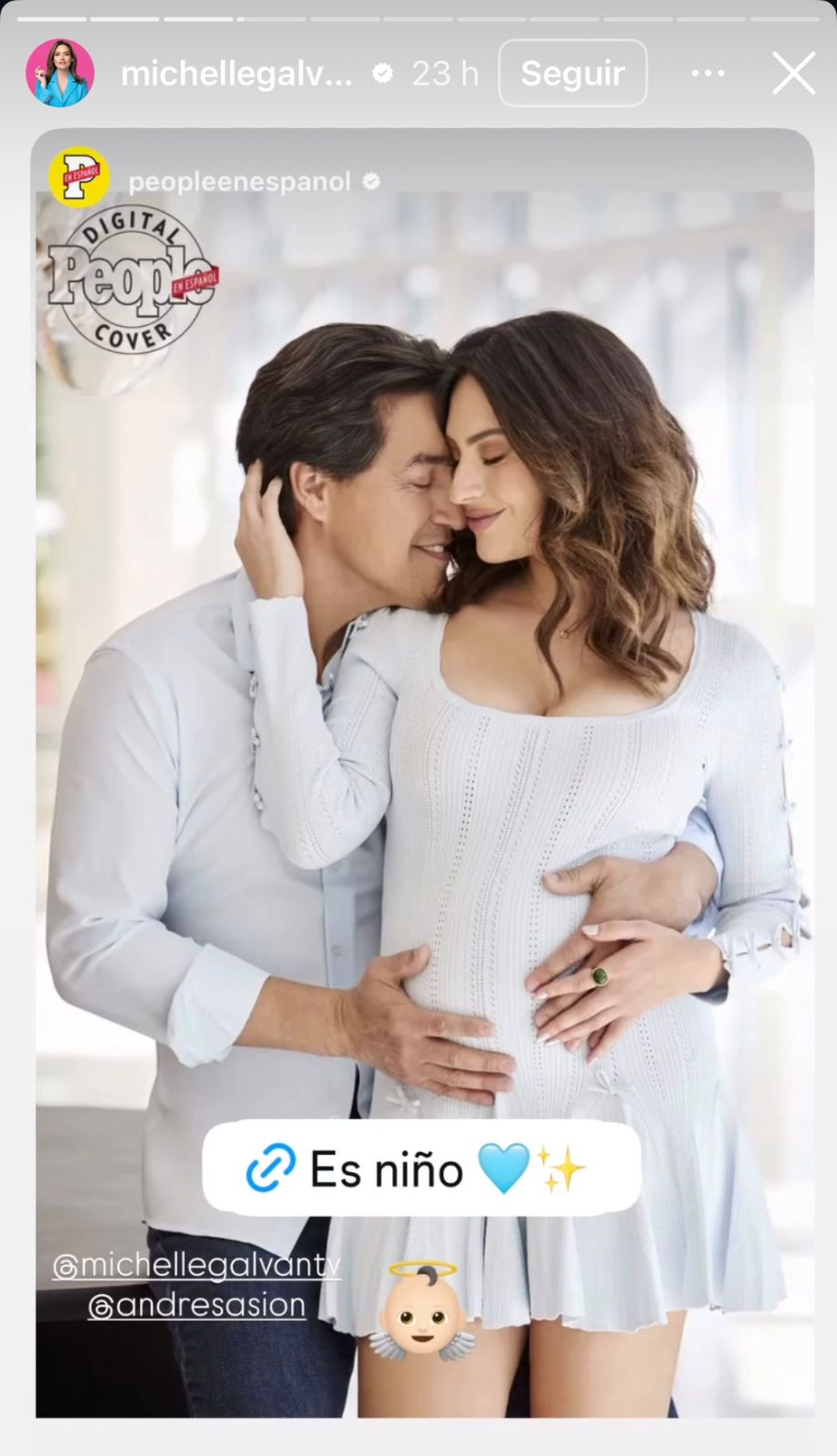 Michelle Galván embarazo Andrés Asion