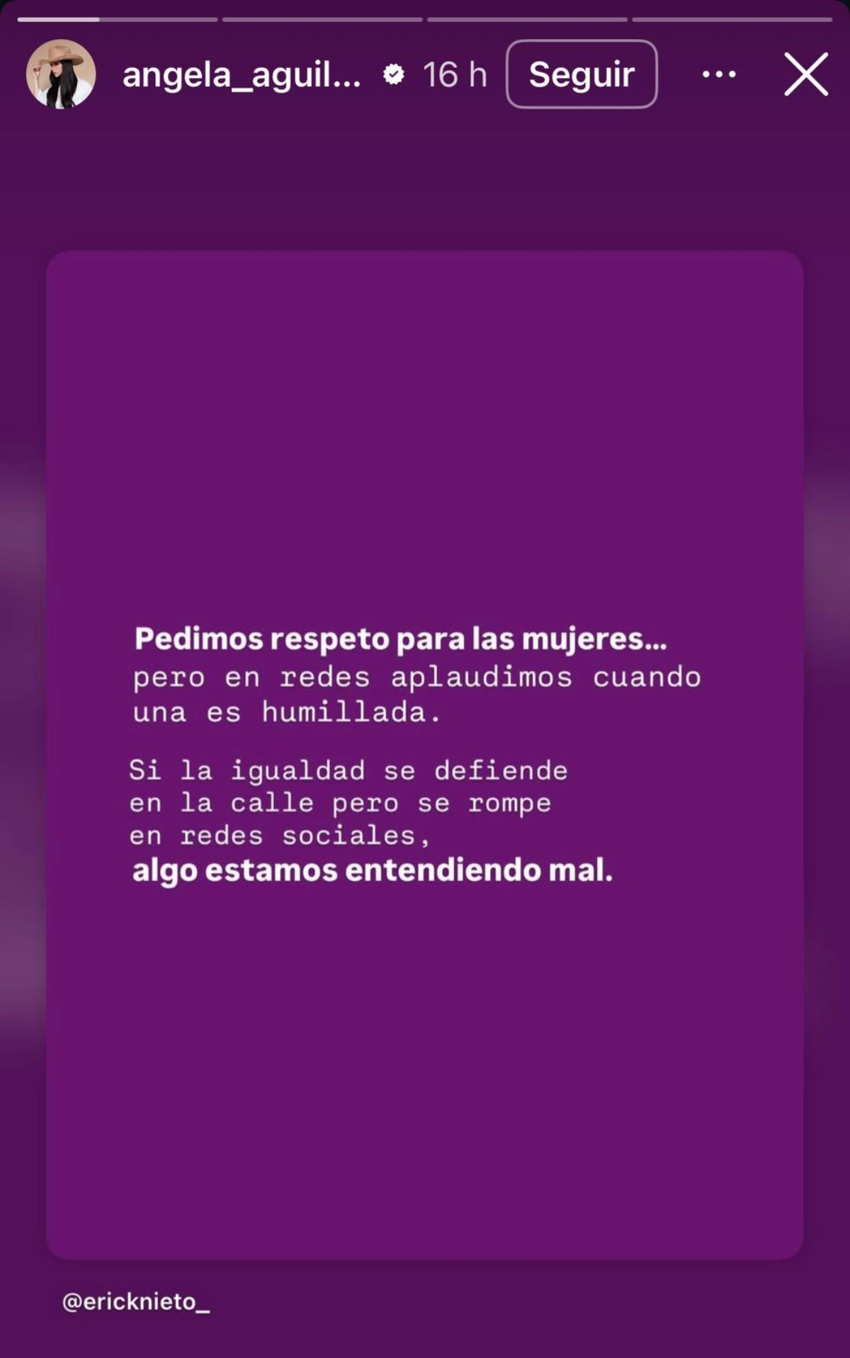 Ángela Aguilar mensaje mujeres, música