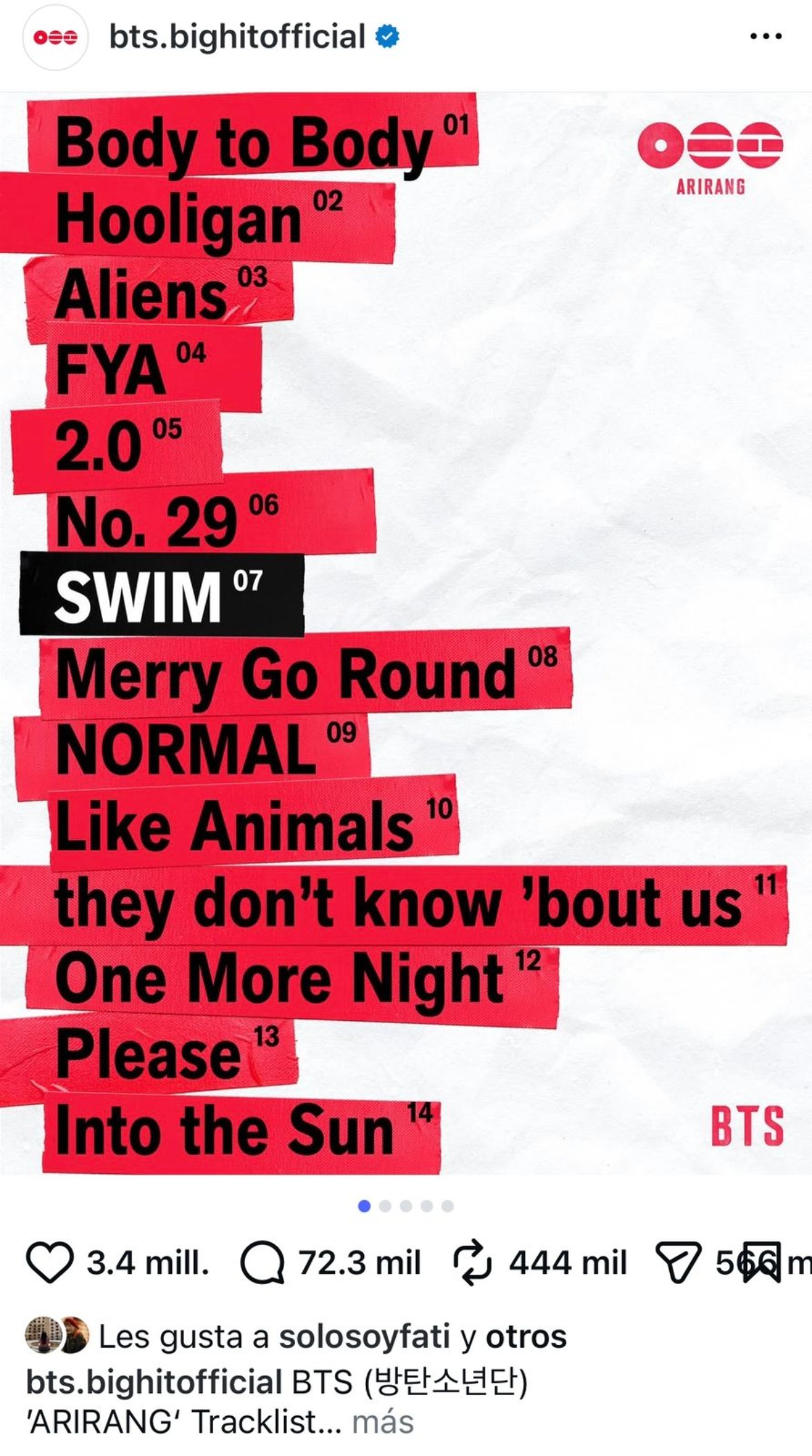 BTS estrena nuevo disco 'Arirang'
