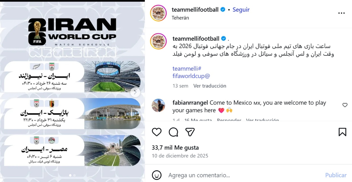 Irán Mundial 2026