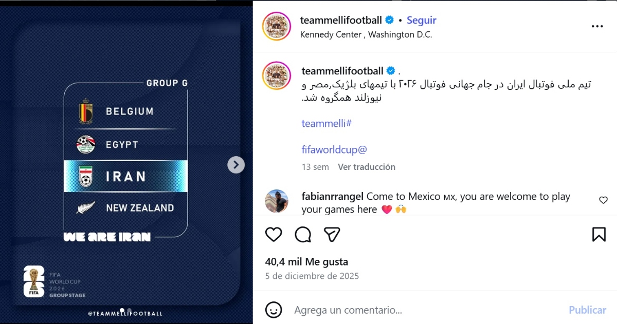 Irán Mundial 2026