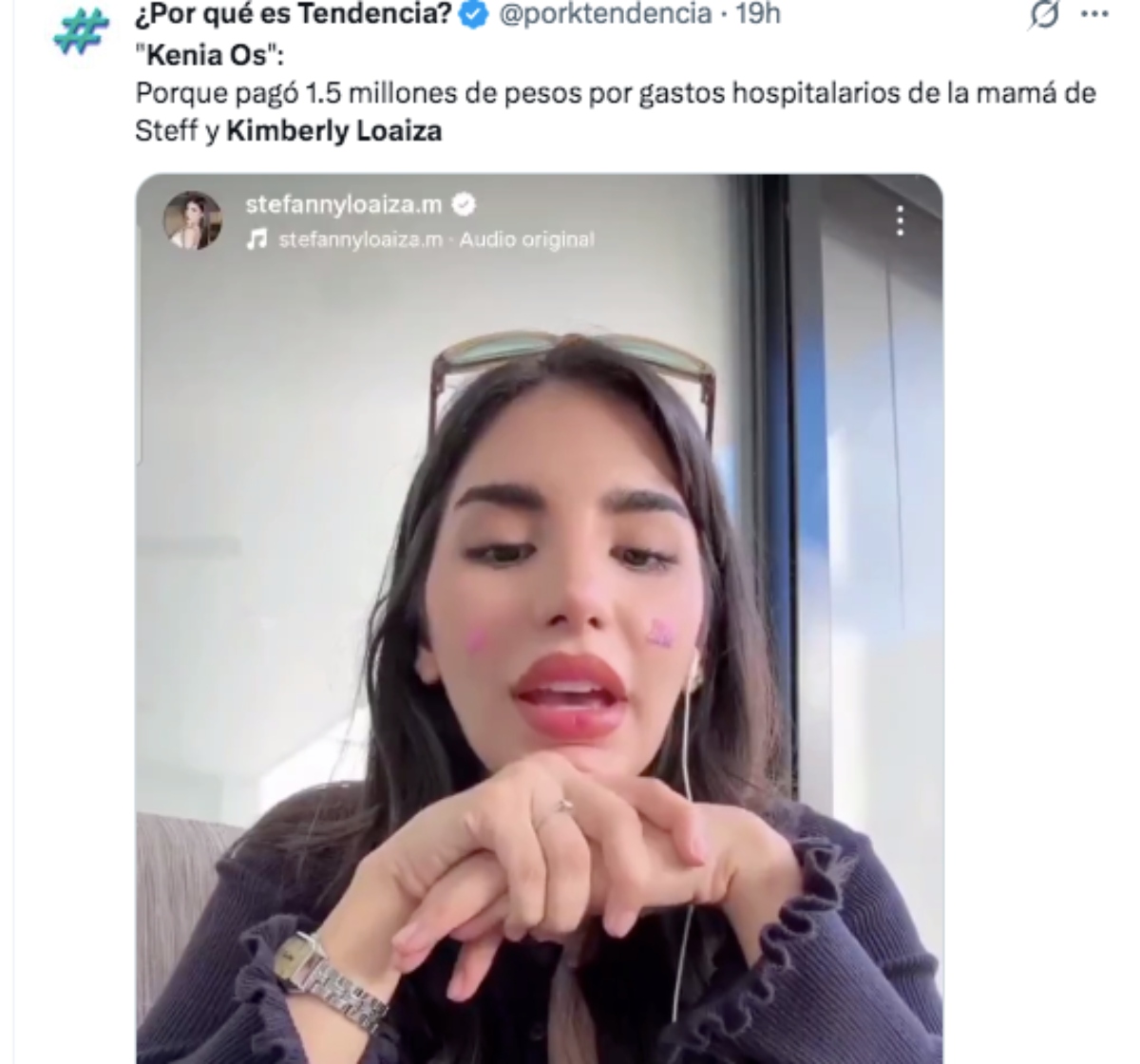 Kenia OS dona millón de pesos a mamá de cantante