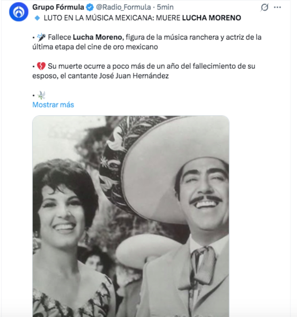 Muere Lucha Moreno