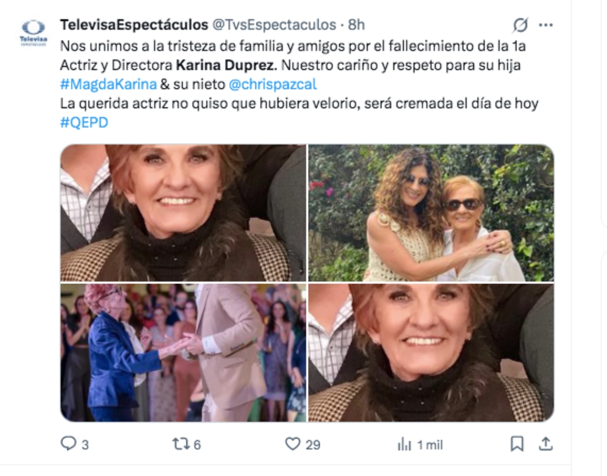 Karina Duprez muere a los 79 años