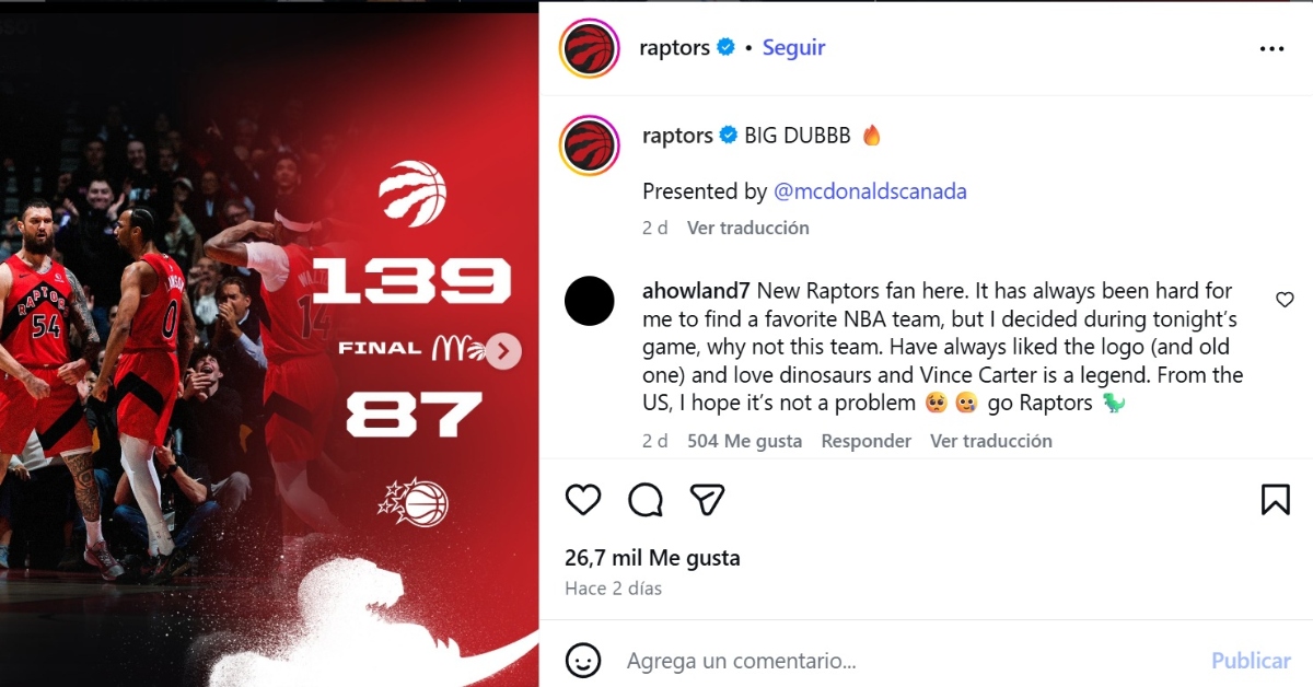 NBA resultados, Raptors